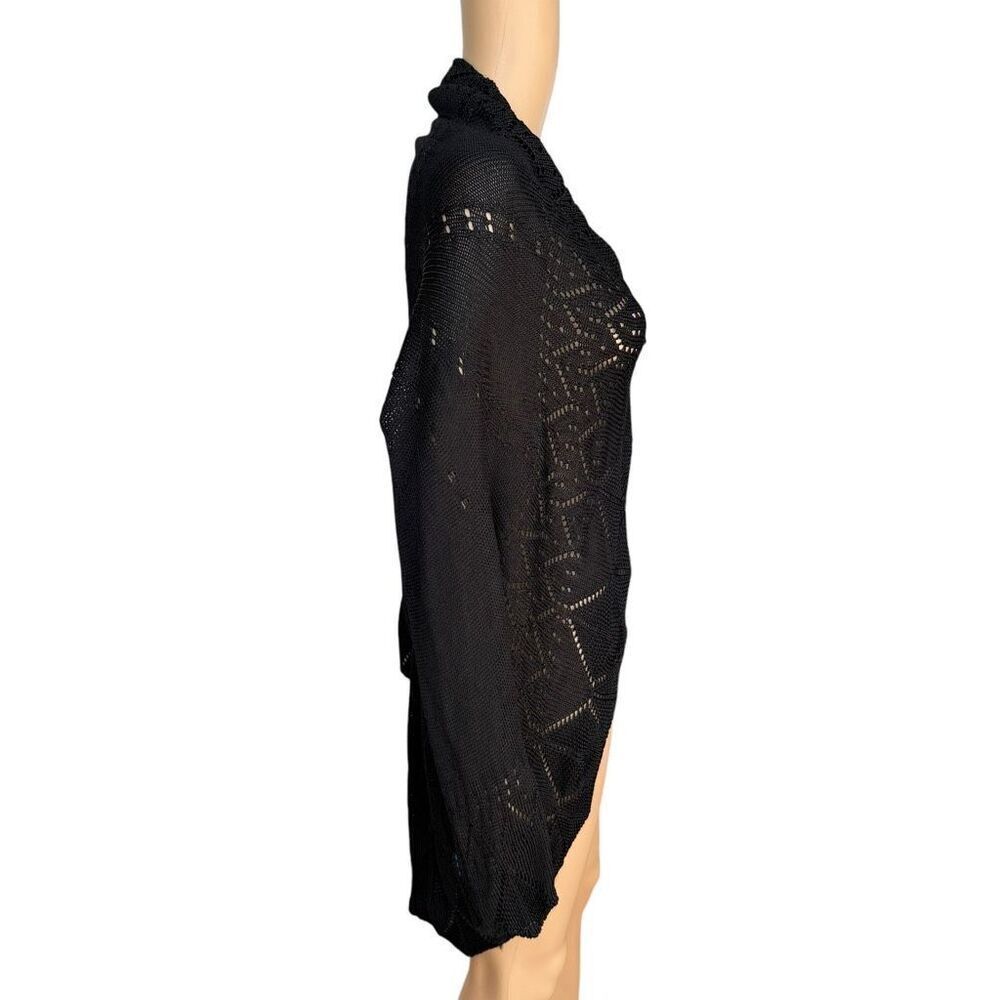 Isda & co black knit open front cardigan size M - Picture 2 of 6